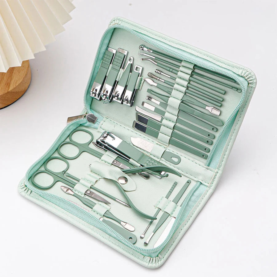Professional Stainless Steel Manicure and Pedicure Grooming Kit - 9