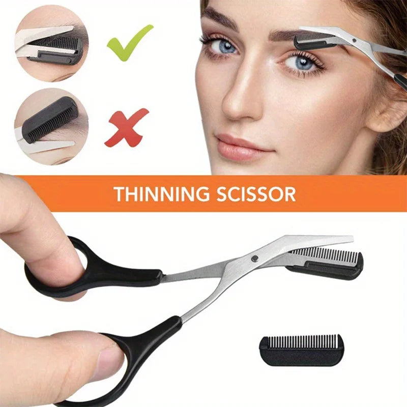 Professional Eyebrow Grooming and Facial Hair Trimmer Set - 10