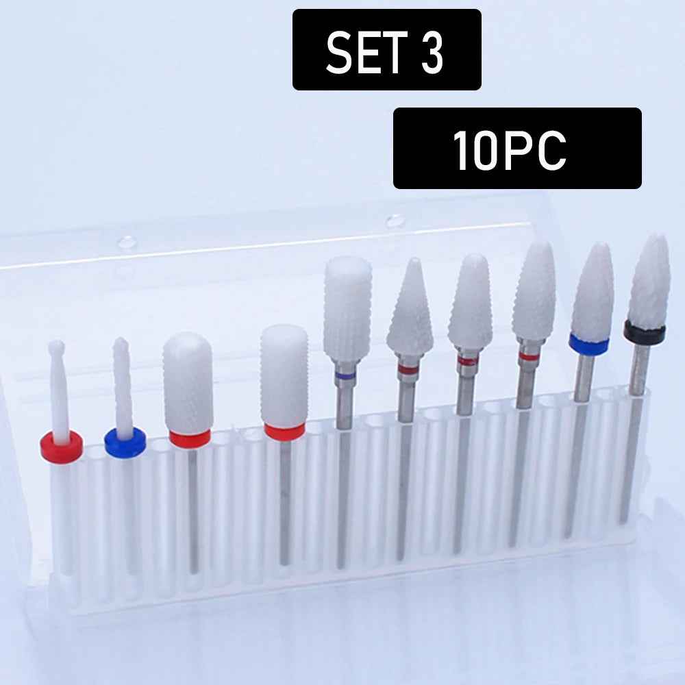 Professional Ceramic Nail Drill Bit Set for Manicure