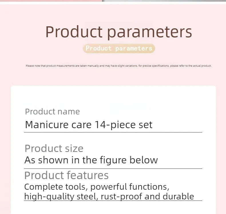 Professional Stainless Steel Manicure Grooming Set