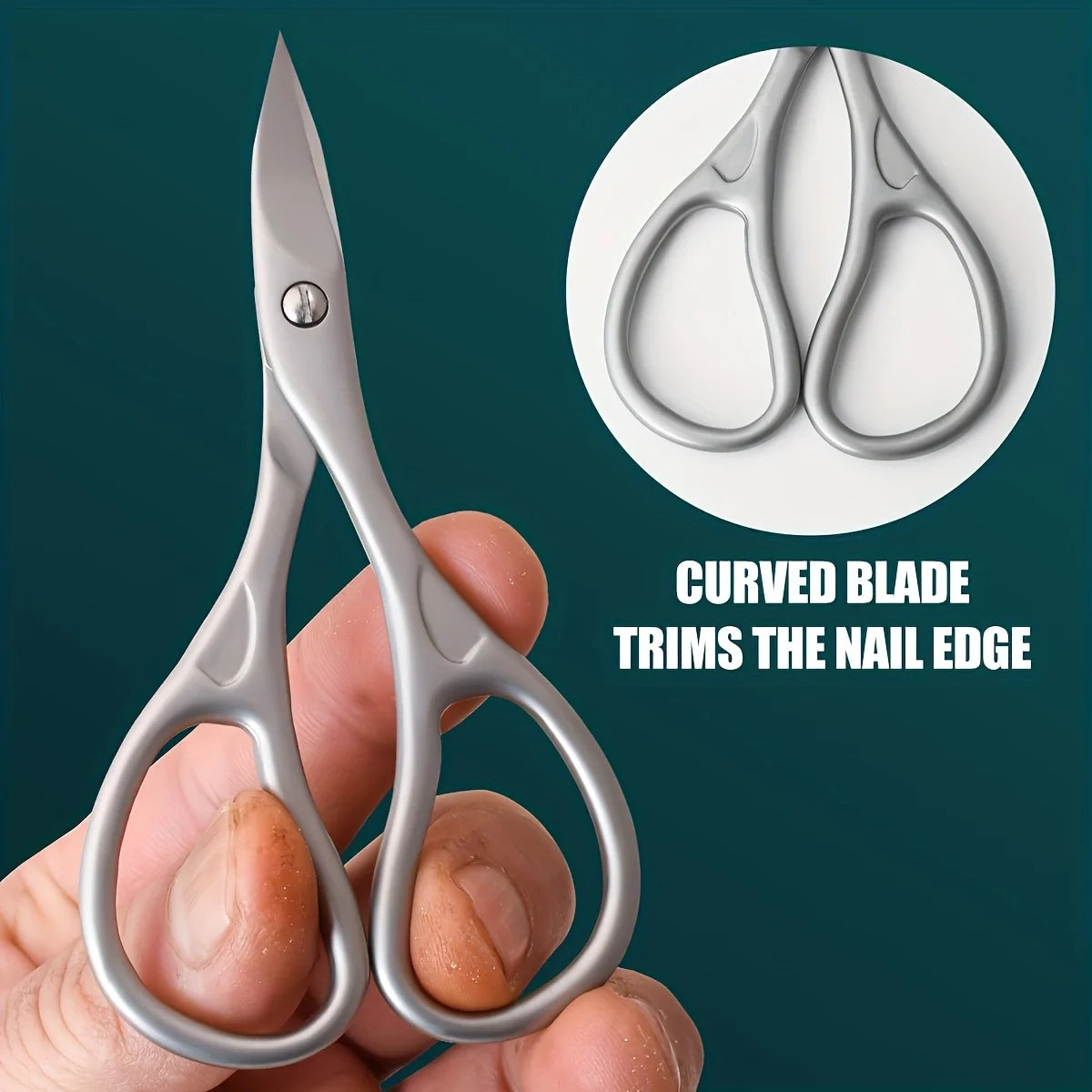 Precision Curved Stainless Steel Nail Scissors - 5