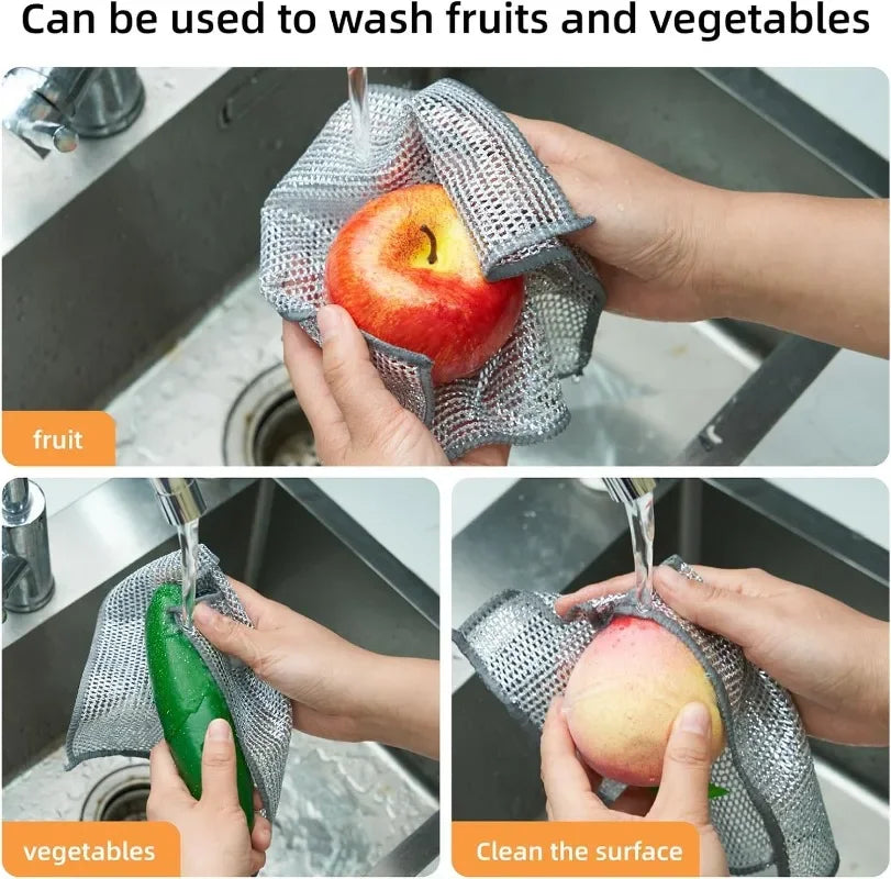 Heavy-Duty Wire Dishwashing Cloth for Kitchen - 4