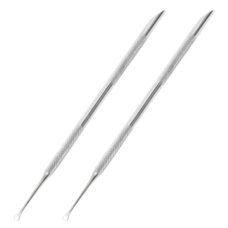 Professional Stainless Steel Cuticle Pusher and Nail Cleaner - 9