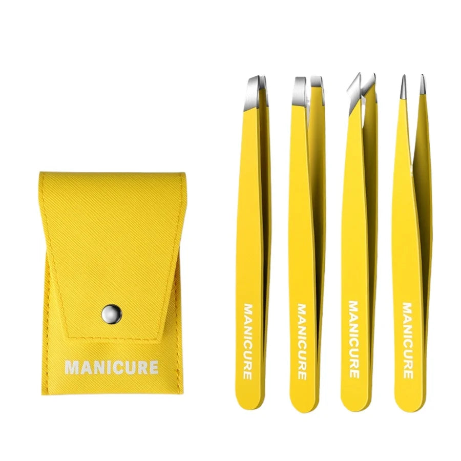 Precision Slanted Eyebrow Tweezers Set