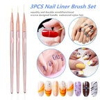 Professional Rose Gold Nail Art Liner Brush Set