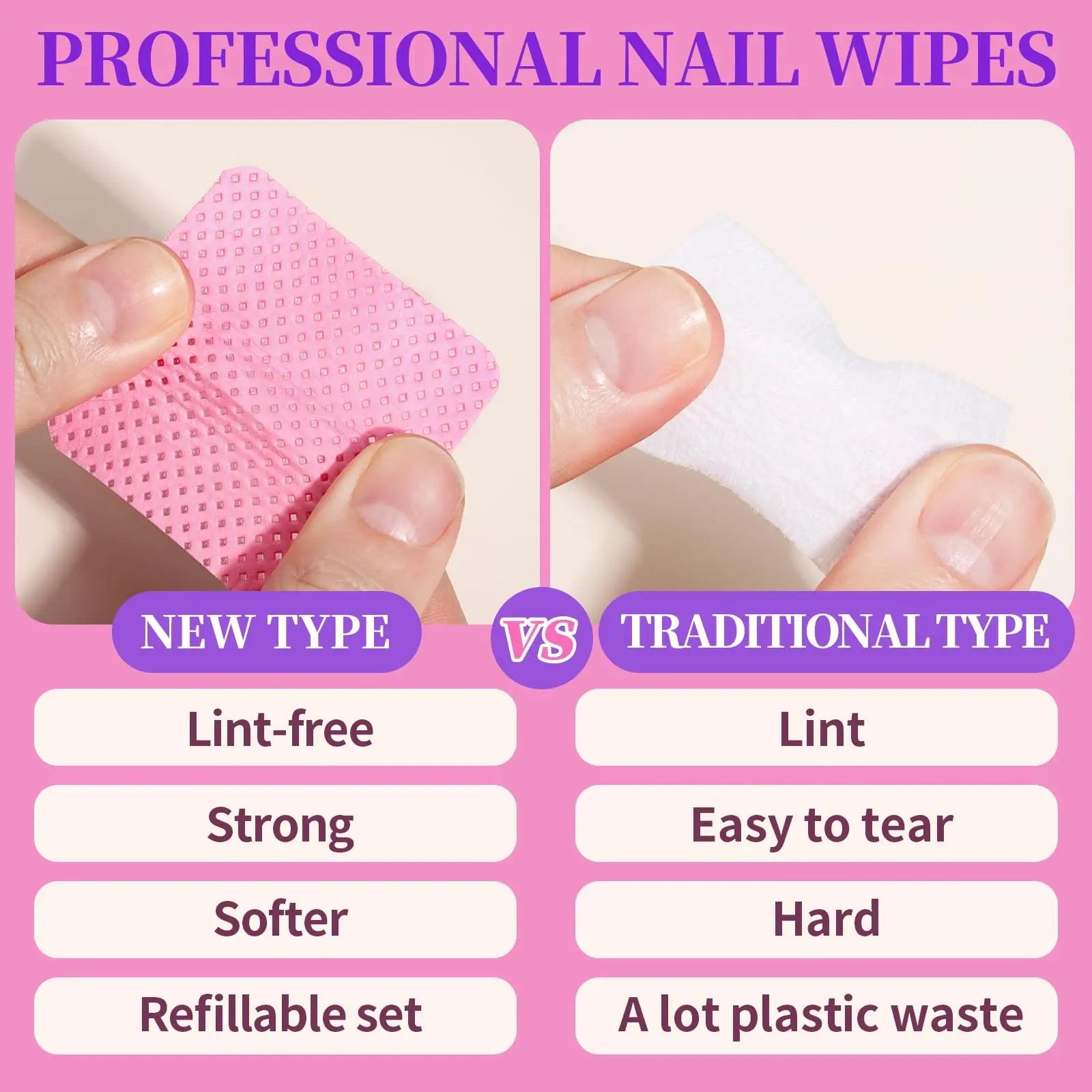 Lint-Free Manicure and Nail Polish Remover Wipes - 11