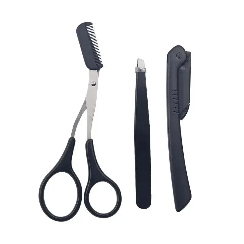Professional Eyebrow Shaping Trimmer and Tweezer Set