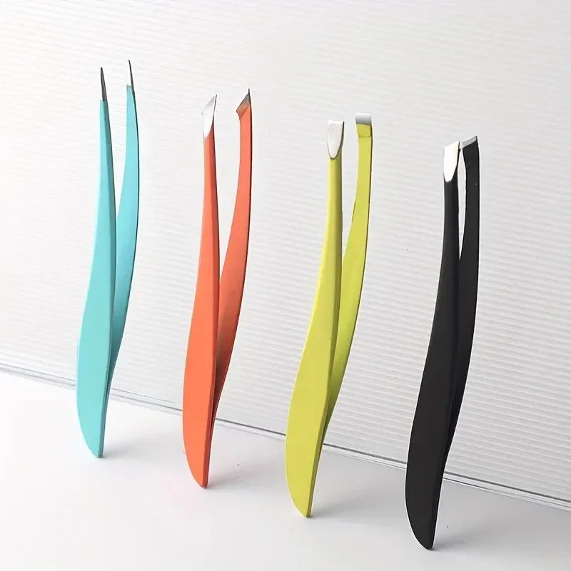 Professional Stainless Steel Eyebrow Tweezer Set - 17