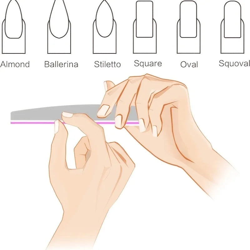 Professional Dual-Sided Half Moon Nail Files