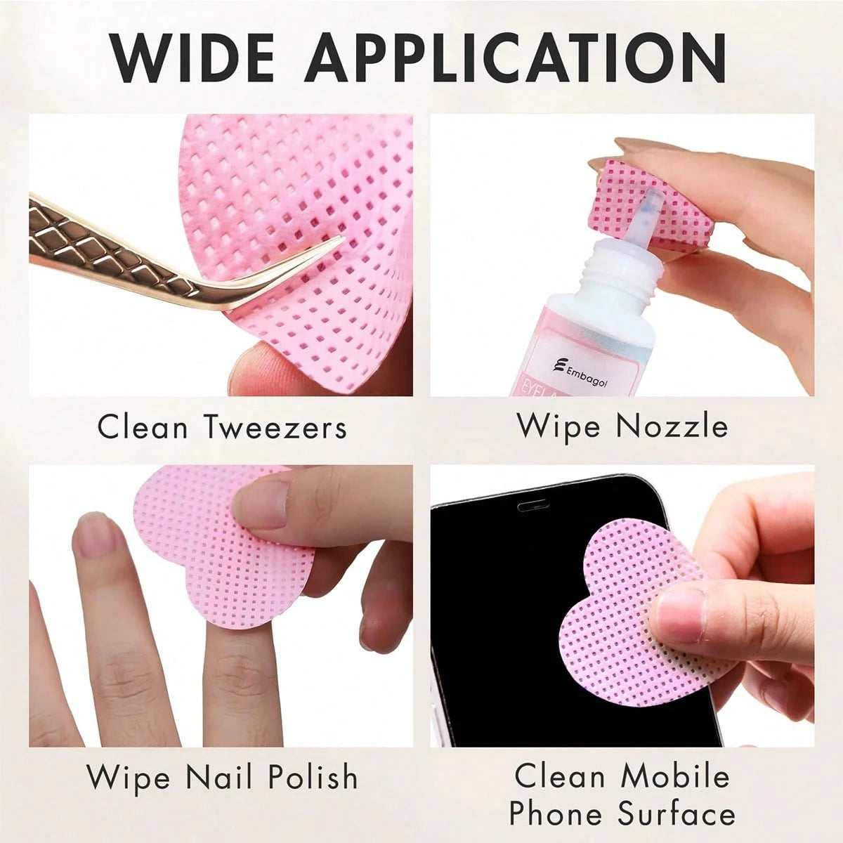 Lint-Free Nail Cleaning Wipes for Manicure and Eyelash Prep