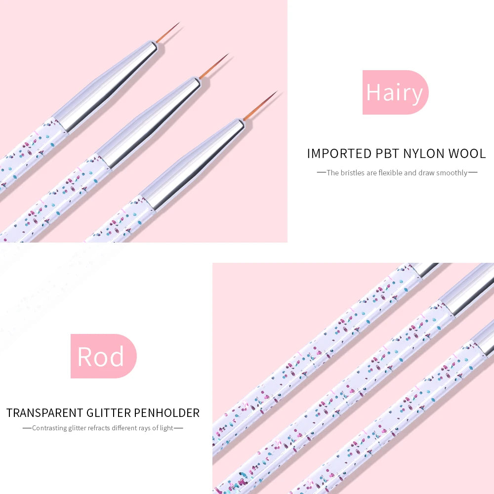 Professional Nail Art Liner Brush Set for DIY Designs