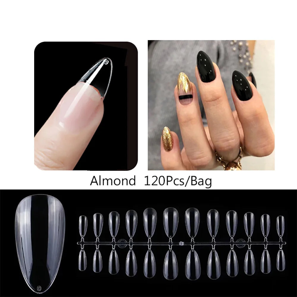 Matte Soft Gel Full Cover Almond Nail Tips