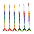 Mermaid Professional Nail Art Brush Set for Manicure Design