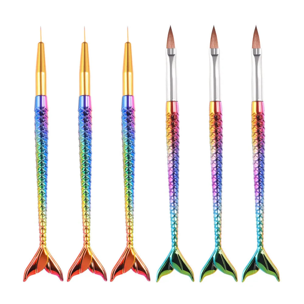 Mermaid Professional Nail Art Brush Set for Manicure Design