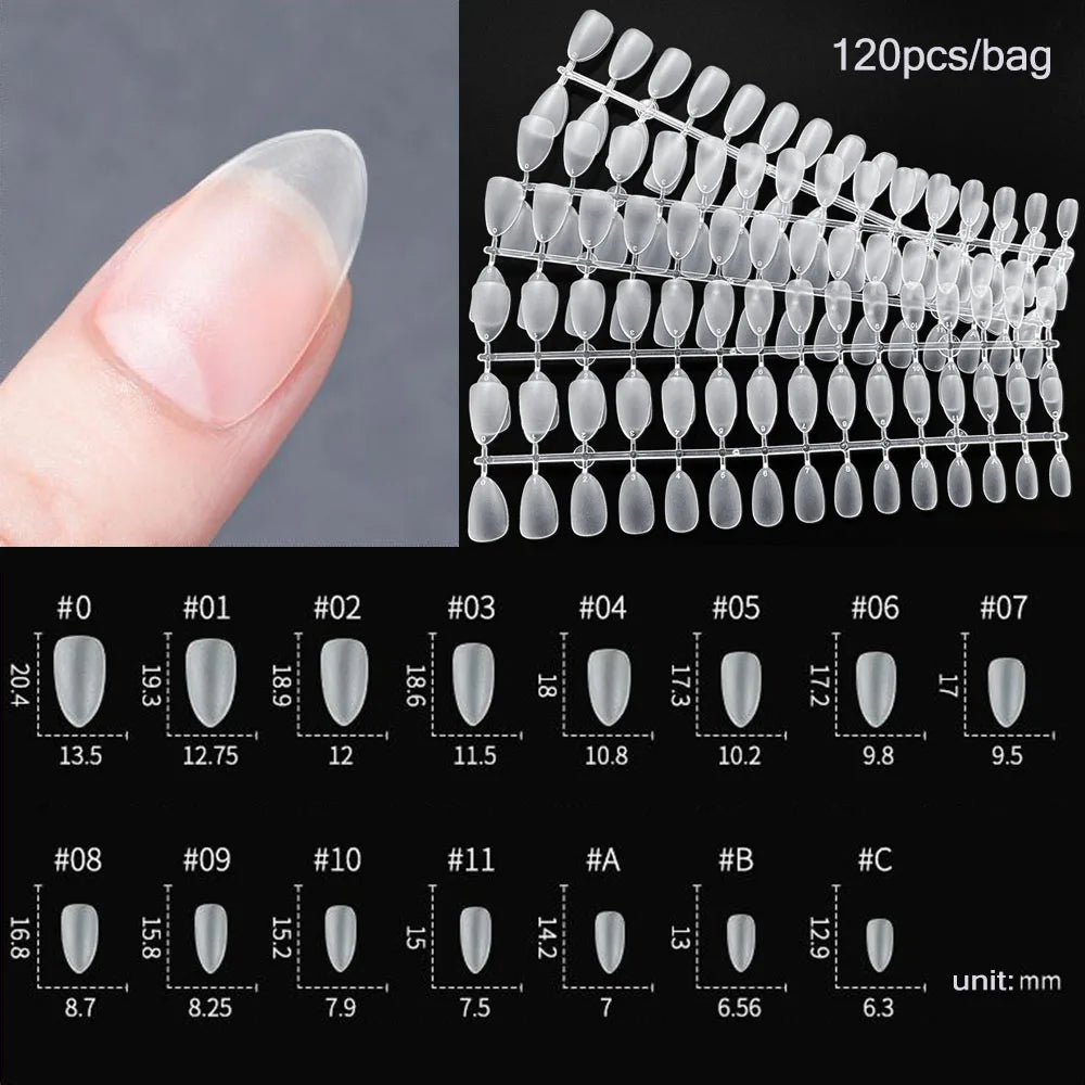 Matte Soft Gel Full Cover Almond Nail Tips