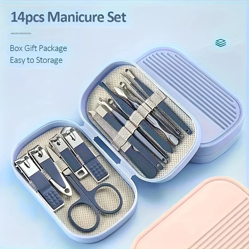 Professional Stainless Steel Manicure and Pedicure Grooming Kit - 9