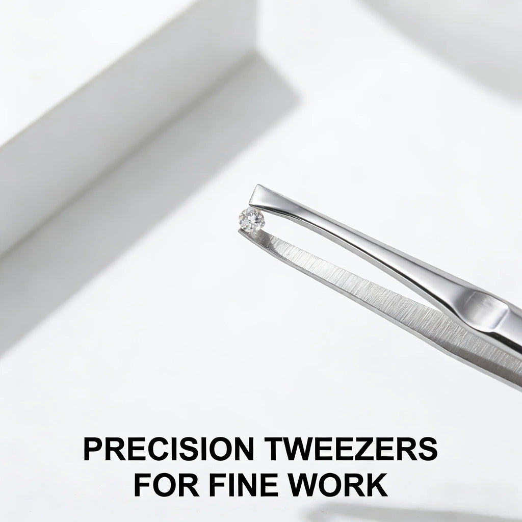 Precision Stainless Steel Slant-Tip Eyebrow Tweezers