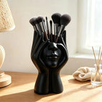 Human Face Art Desktop Organizer and Makeup Brush Holder