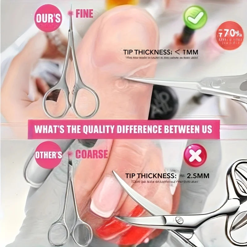 Precision Curved Blade Stainless Steel Cuticle Scissors - 5