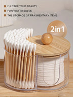 Dual Compartment Cotton Pad and Swab Organizer