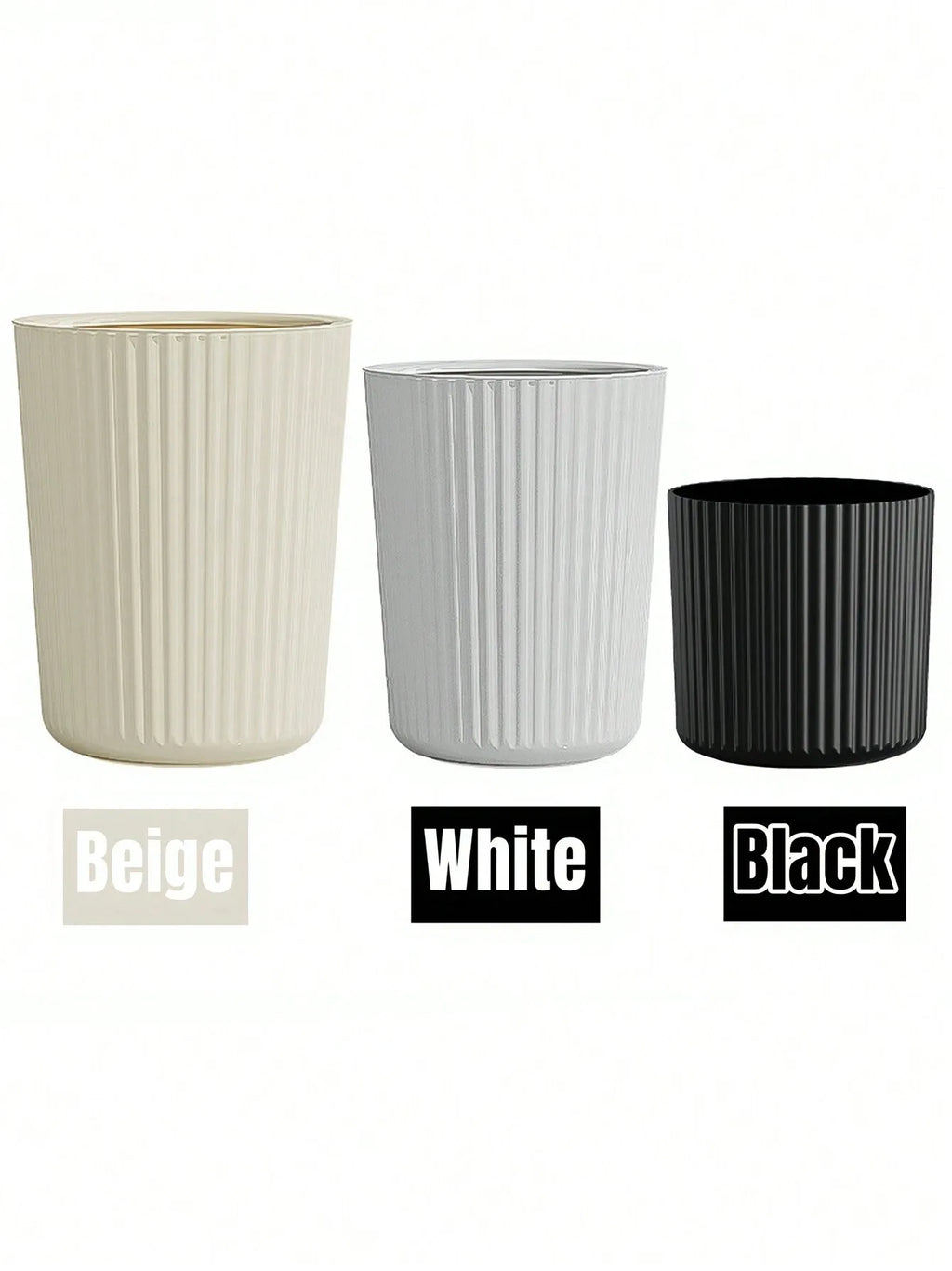 Modern Striped Trash Can for Home and Office
