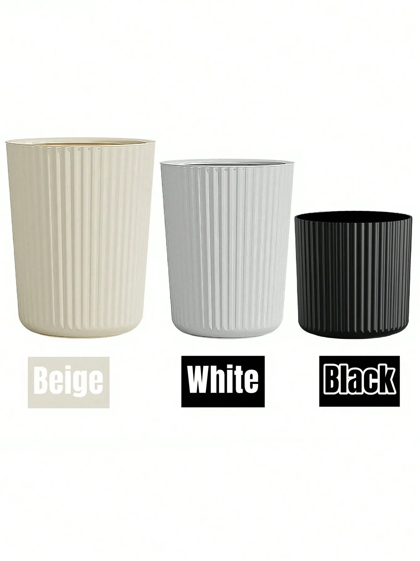 Modern Striped Trash Can for Home and Office