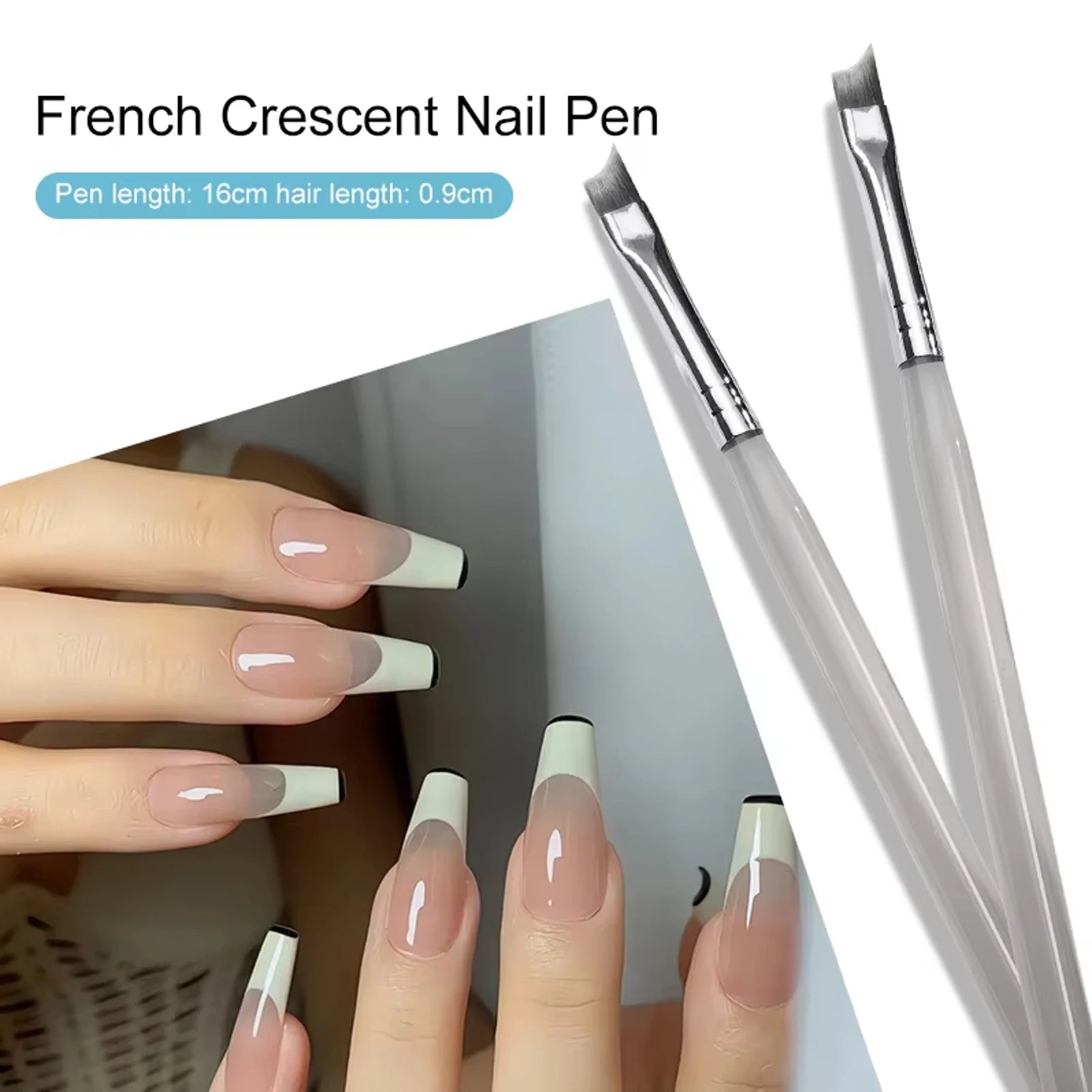 Professional French Tip Nail Art Brush for Perfect Manicures