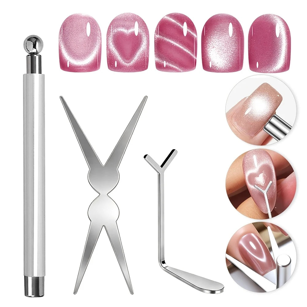 Professional Cat Eye Nail Art Magnet Set - 8