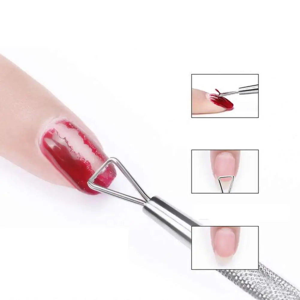 Stainless Steel Gel Nail Polish and Cuticle Remover Tool - 4