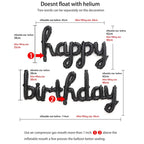 Cursive Happy Birthday Balloon Set