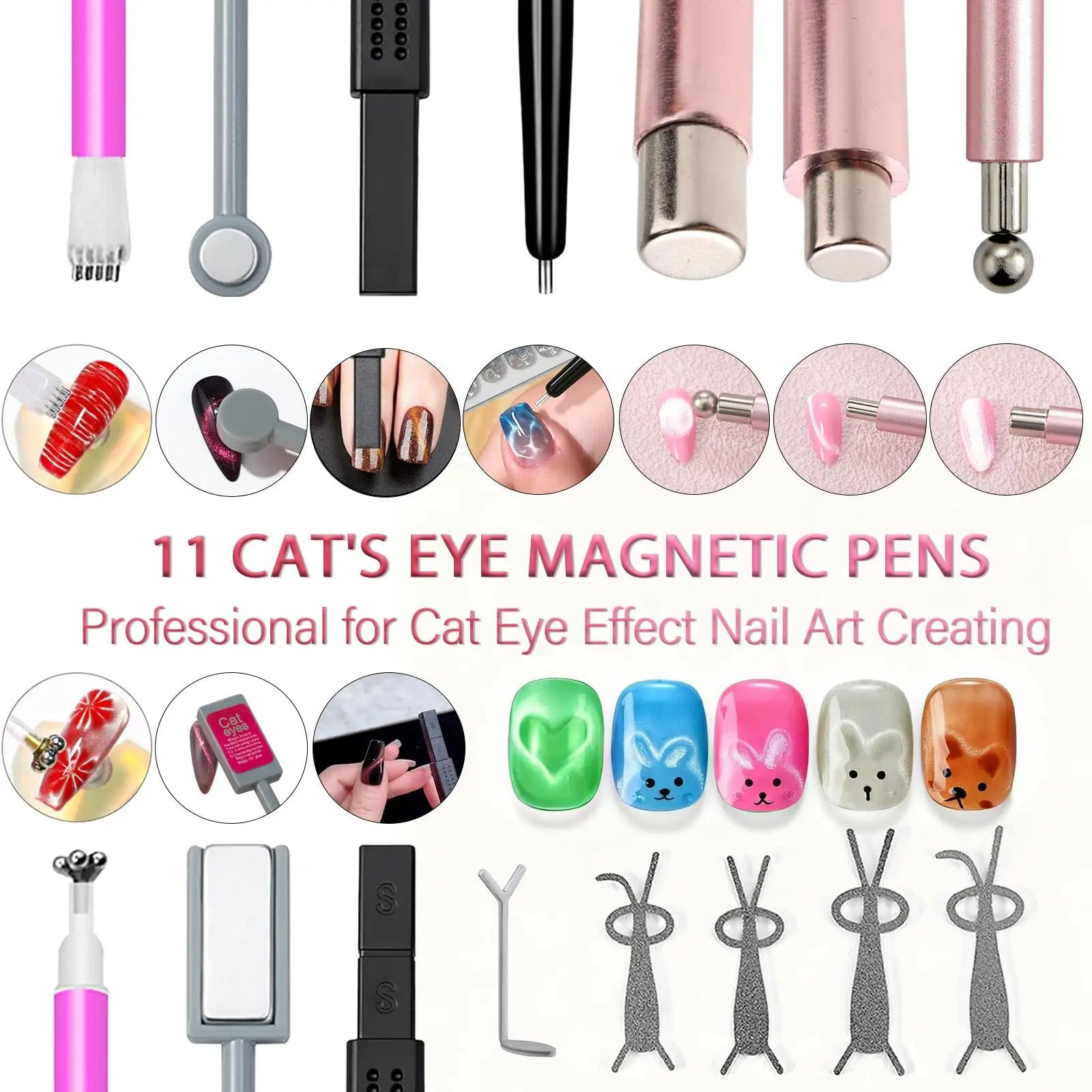Magnetic Cat Eye Nail Art Tool Set