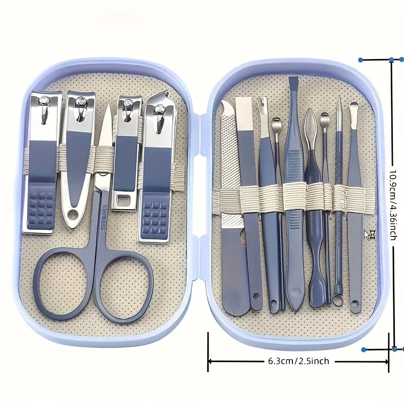 Professional Stainless Steel Manicure and Pedicure Grooming Kit - 7