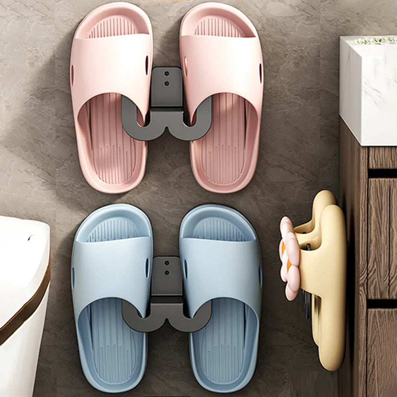 Wall-Mounted Slipper Rack for Bathroom Storage