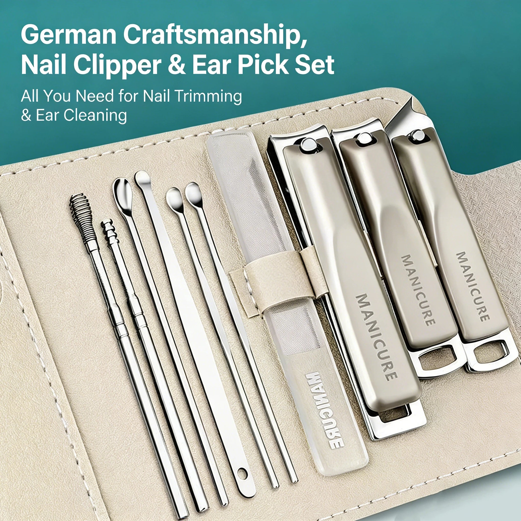 Professional Stainless Steel Manicure and Pedicure Grooming Kit - 18