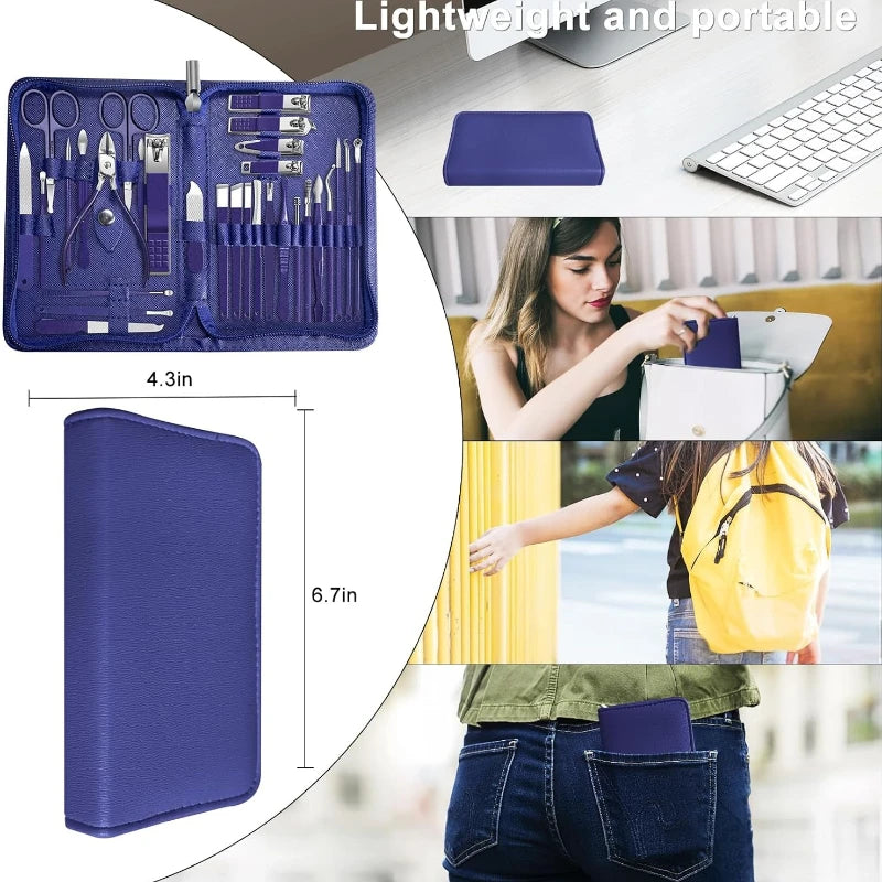Professional Stainless Steel Manicure and Pedicure Grooming Set - 10