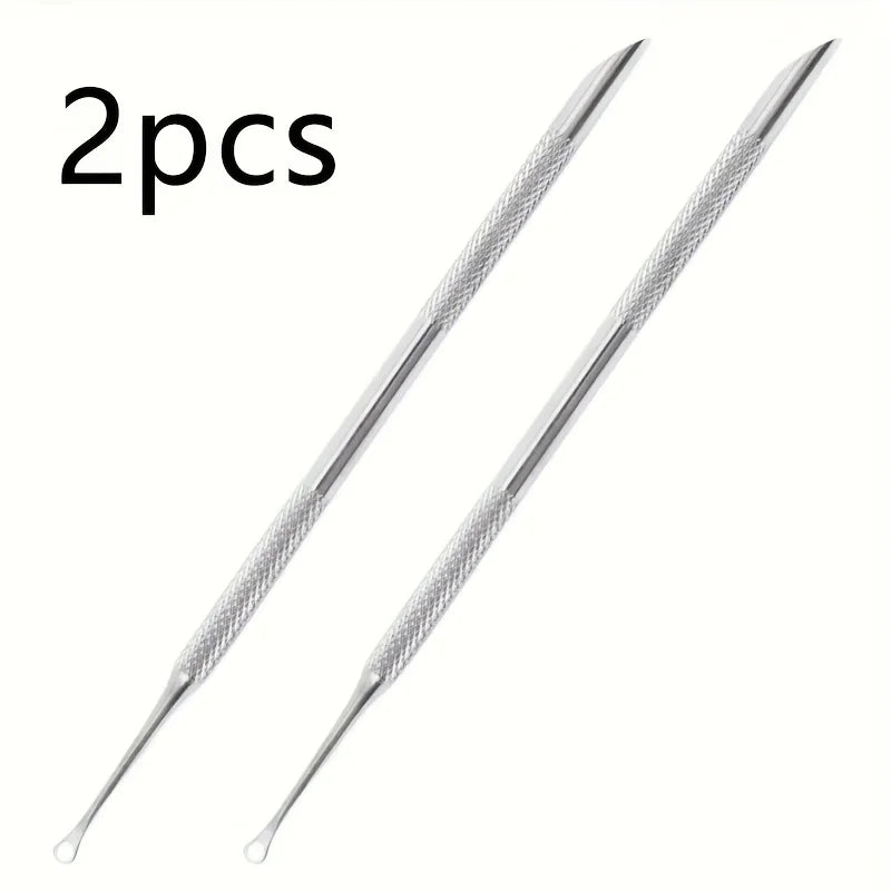 Professional Stainless Steel Cuticle Pusher and Nail Cleaner - 2