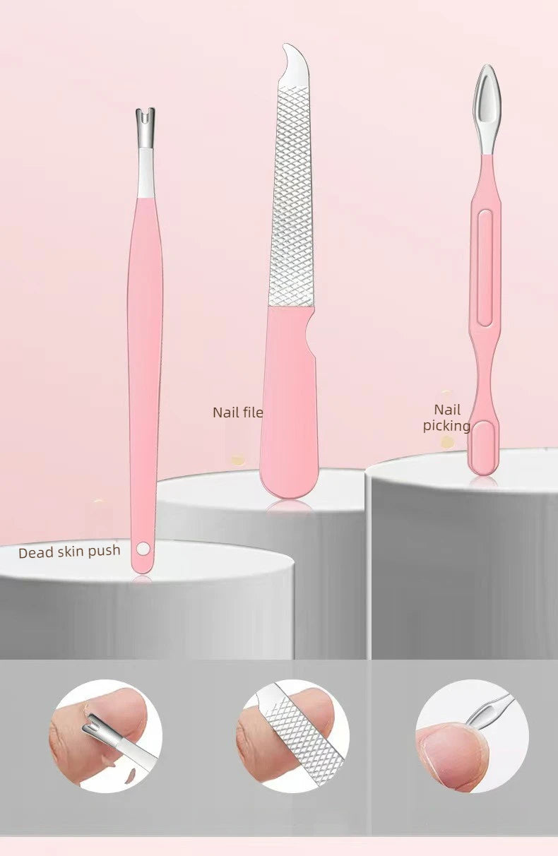 Professional Stainless Steel Manicure Grooming Set - 12