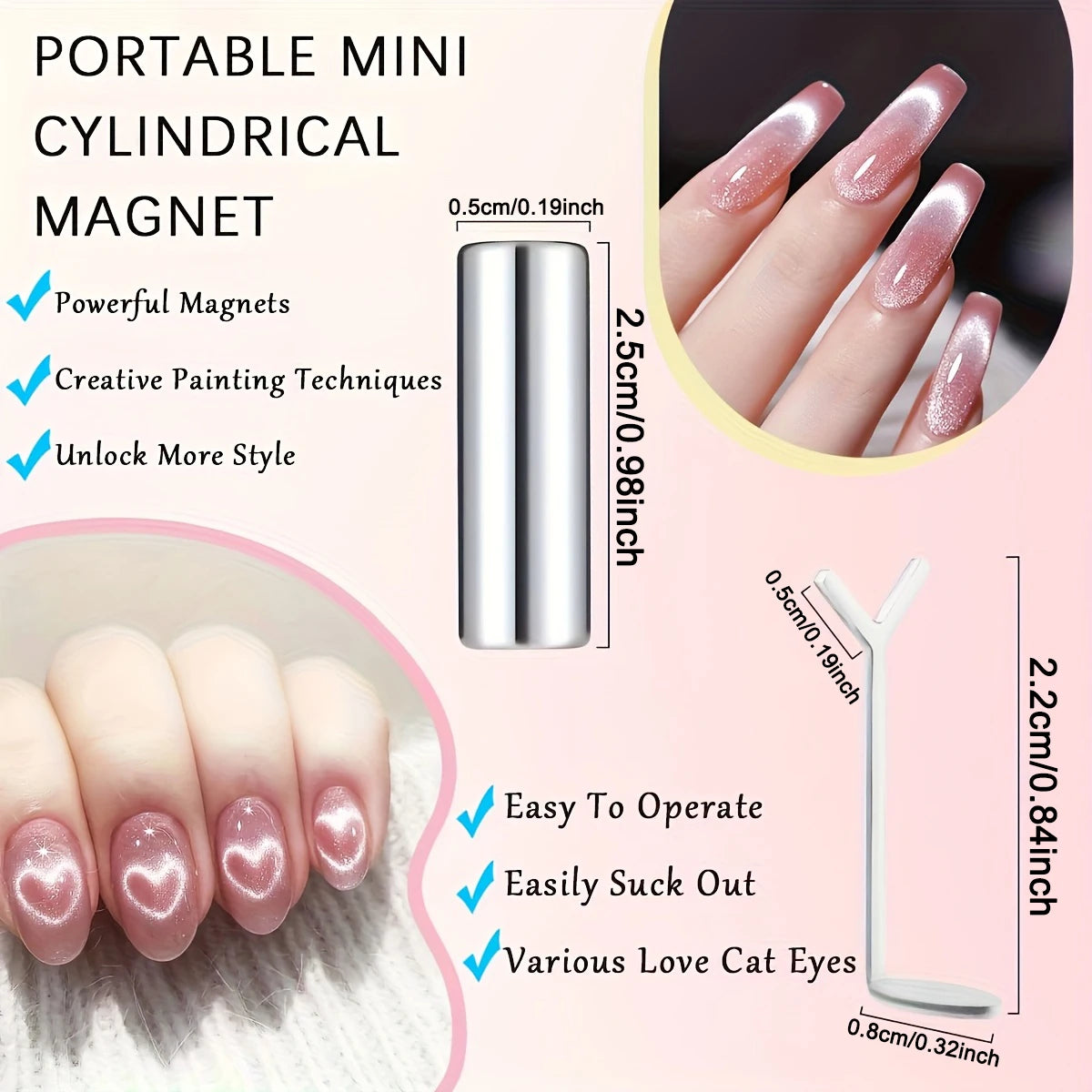 Magnetic Heart Shape Nail Art Tool for Cat Eye Polish - 6