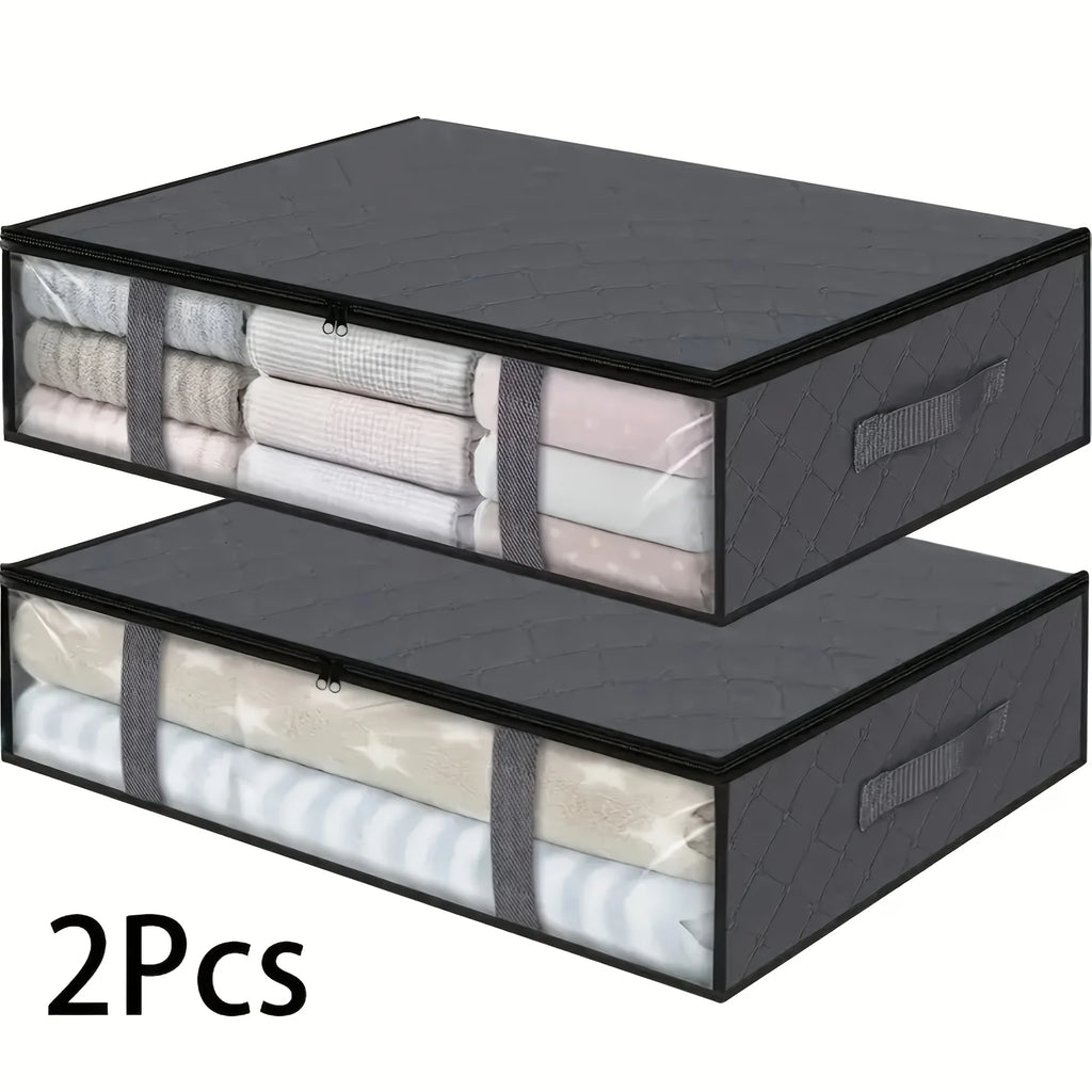 Foldable Under-Bed Storage Organizer for Bedding and Clothes