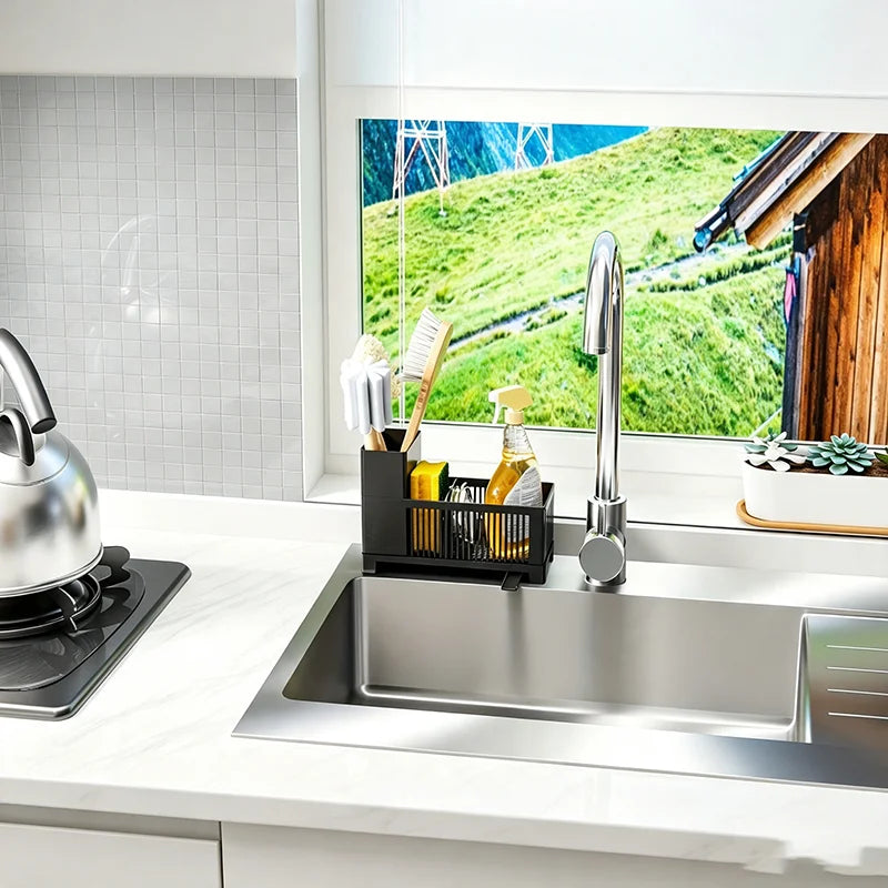 Compact Kitchen Sink Organizer and Drying Rack - 11