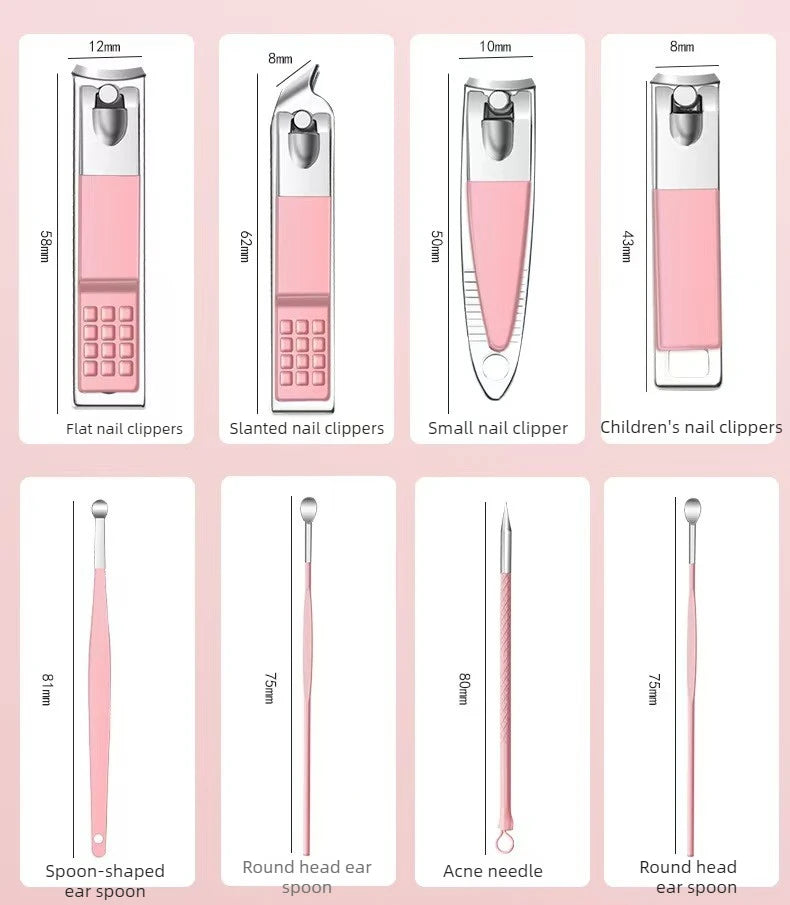 Professional Stainless Steel Manicure Grooming Set