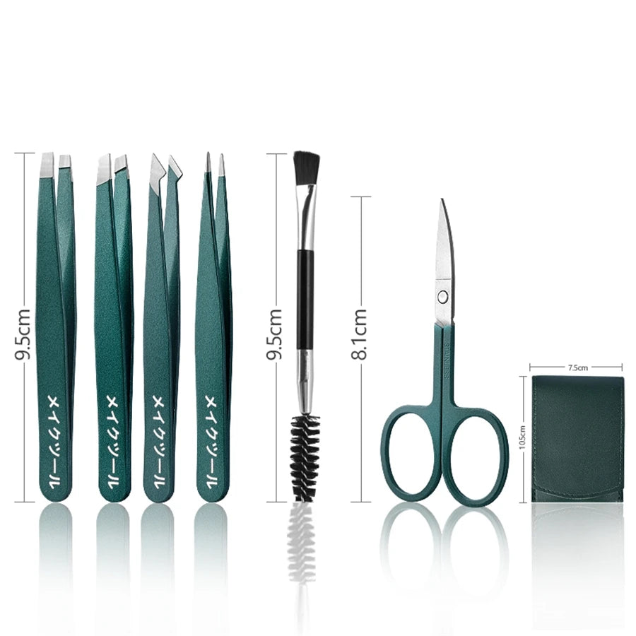 Professional Stainless Steel Precision Tweezer Set - 11