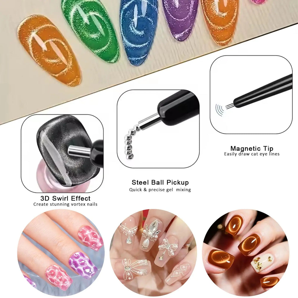 Magnetic Cat Eye Nail Art Tool Set