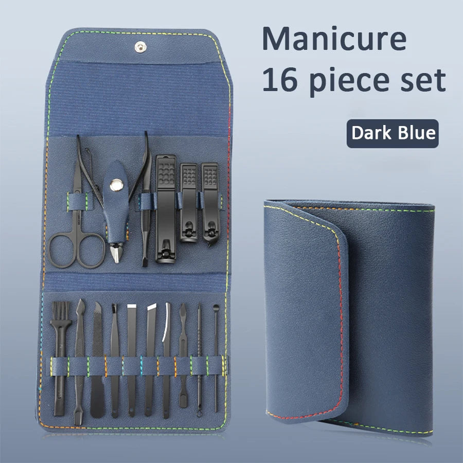 Professional Stainless Steel Manicure and Grooming Kit - 13