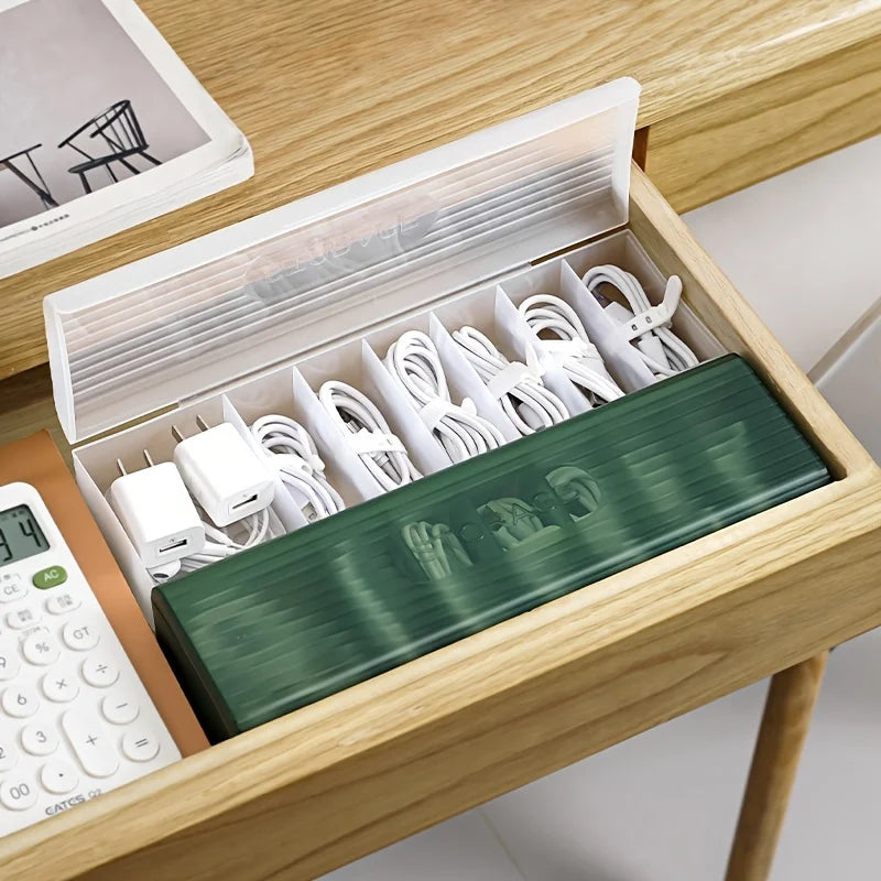 Desktop Cable and Charger Organizer Box - 1