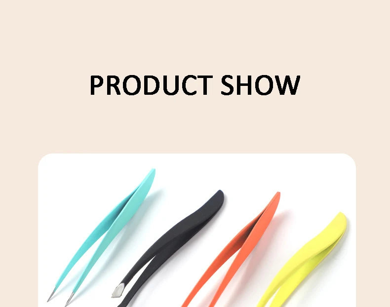Professional Stainless Steel Eyebrow Tweezer Set
