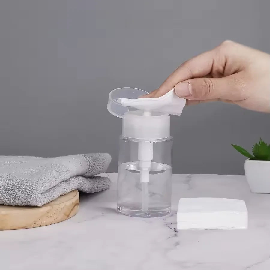 Refillable Push-Down Pump Dispenser for Nail Polish Remover