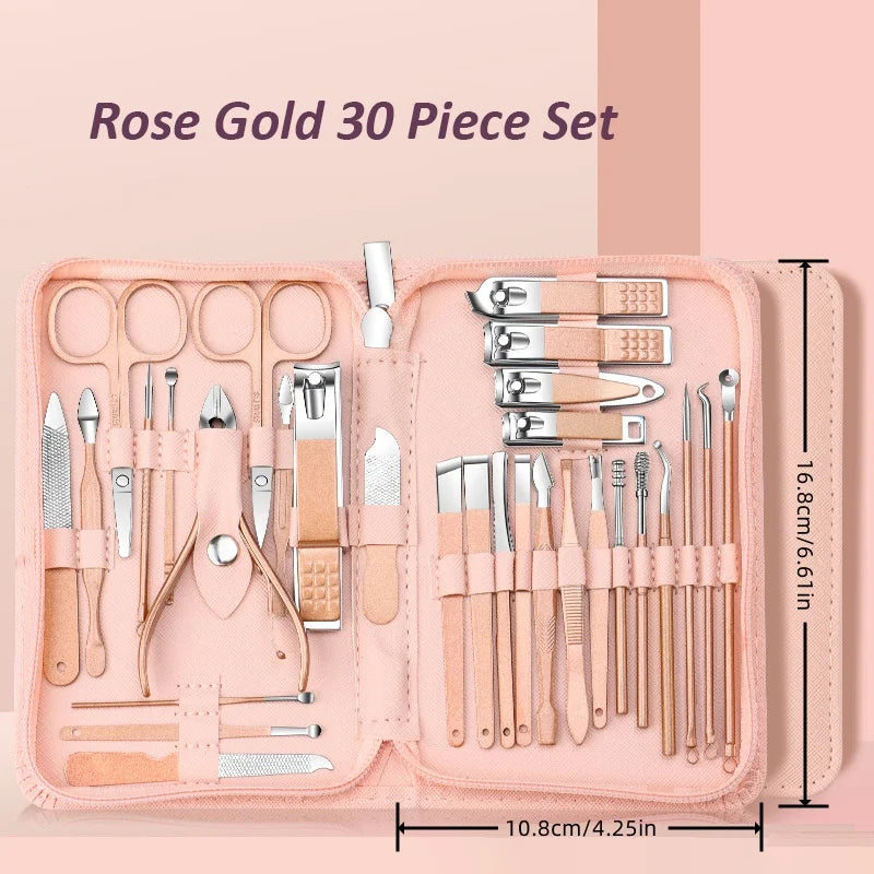Professional Stainless Steel Manicure and Pedicure Grooming Set - 13