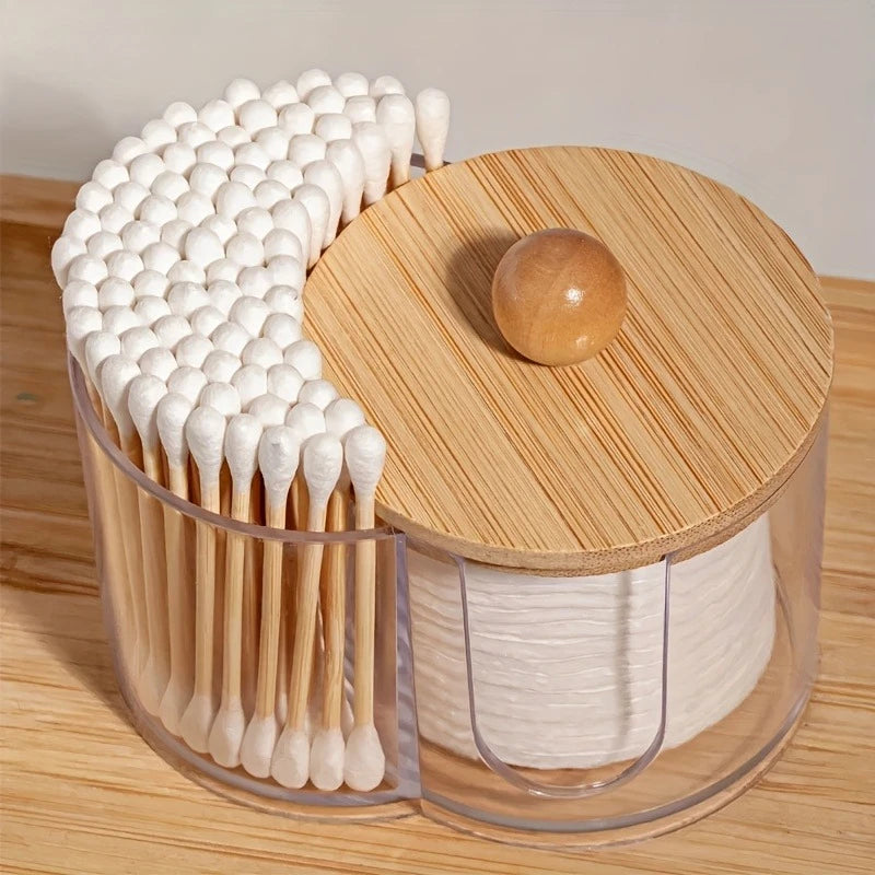 Dual Compartment Cotton Pad and Swab Organizer