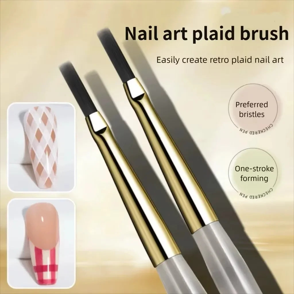 French Plaid Grid Nail Art Design Brush - 2